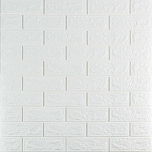 3D панель самоклеюча 690х780х5мм цегла Білий (001-5) SW-00000029