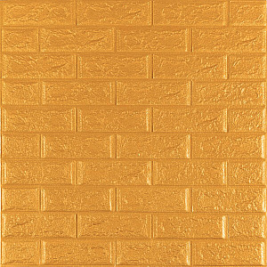 3D панель самоклеюча 700х770х5мм цегла Золото (011-5) SW-00000147