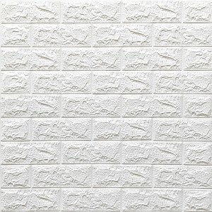 3D панель самоклеюча 700х770х7мм цегла Білий (001-7) SW-00000047