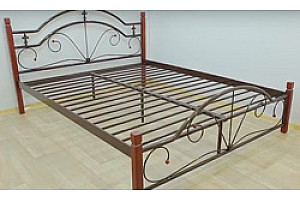 Металлическая кровать Диана на деревянных ножках (Металл-Дизайн)
