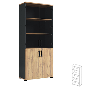 Пенал зі склом 4дв, Офісний набір Джуріан, Міромарк, JN-124-AW