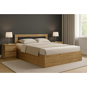 Ліжко Віва + ламелі, дуб крафт золотий / сірий графіт, виробник Garant