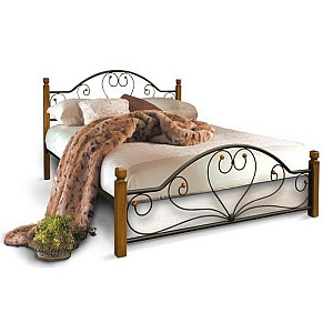 Ліжко Джоконда на дерев’яних ніжках Метал-дизайн