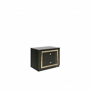 Приліжкова тумба 2шх. Єва (Глянець Чорний/Золото), Міромарк