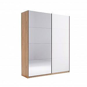 Шафа-купе Асті 1.5х2.1м. (Глянець Білий/Дзеркало), Міромарк