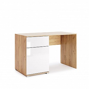 Стіл письмовий Асті Джуніор 1дв. 1шх. (Дуб Крафт/Глянець Білий), Міромарк