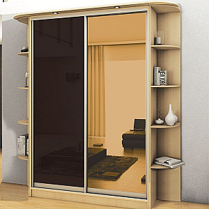 Шафа-купе 2д (1 шт. мдф лак шоколад, 1 шт. дзеркало бронза) Mebel Star