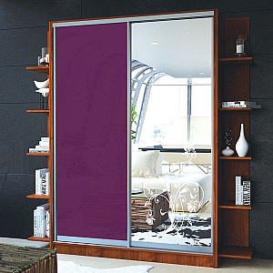 Шафа-купе 2д (1 шт. мдф лаванда, 1 шт. дзеркало худ. мат. № 114) Mebel Star