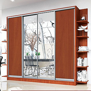 Шафа-купе 4д (2 шт. дсп яблуня локарно, 2 шт. худ. мат. № 221) Mebel Star