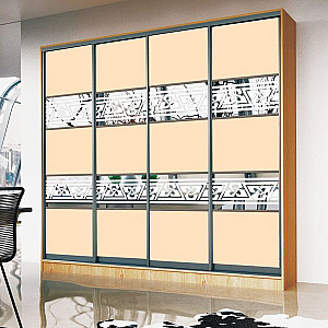 Шафа-купе 4д (4 шт. комбі № 5 мдф лак ваніль) Mebel Star