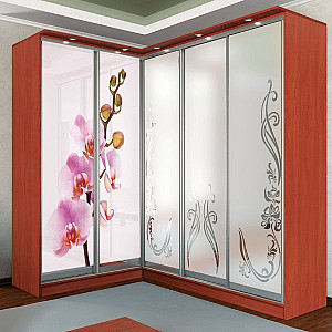 Шафа-купе кутова (3 шт. фон.мат. № 315, 2 шт. фотодрук е 190) Mebel Star