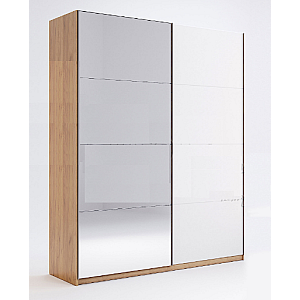 Шафа-купе 1,5м, (двері глянець білий/ дзеркало), Модульна система Асті, Міромарк, AS-28-WB 
