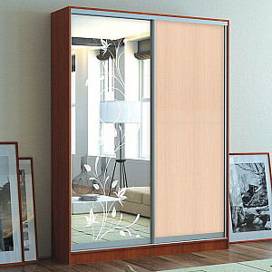 Шафа-купе 2д (1 шт. худ. мат. № 162, 1 шт. дуб молочний) Mebel Star