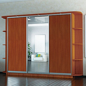 Шафа-купе 3д (2 шт. дсп яблуня локарно, 1 шт. дзеркало) Mebel Star