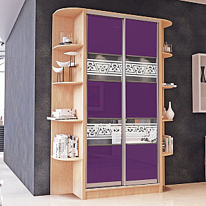 Шафа-купе 2д (2 шт. комбі № 5 мдф лак лаванда) Mebel Star