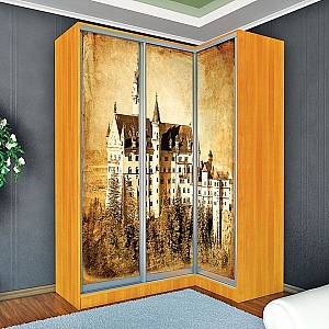 Шафа-купе кутова (3 шт. фотодрук е 012) Mebel Star