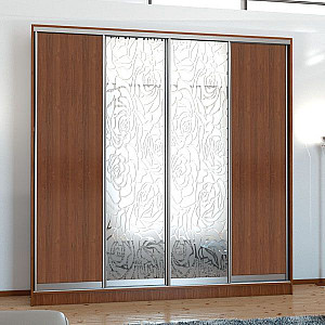 Шафа-купе 4д (2 шт. дсп горіх екко, 2 шт. худ. мат. № 235) Mebel Star