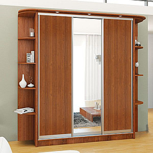 Шафа-купе 3д (2 шт. дсп горіх екко, 1 шт. дзеркало) Mebel Star