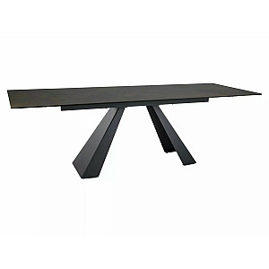 Стіл SALVADORE CERAMIC 160(240)*90 коричневий OSSIDO BRUNO/чорний мат