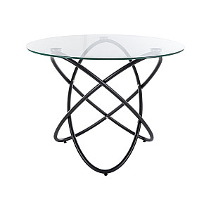 Стіл ORBIT прозорий/чорний д,100