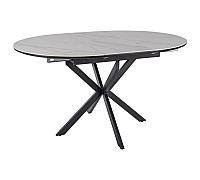 Стіл GASTON CERAMIC 100(135)*100 білий/чорний