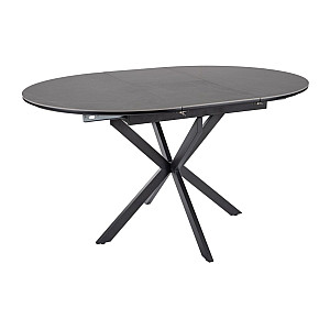 Стіл GASTON CERAMIC 100(135)*100 сірий/чорний