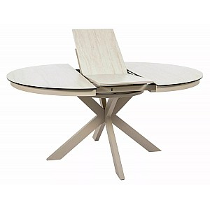 Стіл PORTO CERAMIC 120(160)*120 бежевий травертин/кашемір