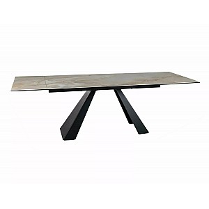 Стіл SALVADORE CERAMIC 160(240)*90 бежевий ONICE ORO/чорний мат