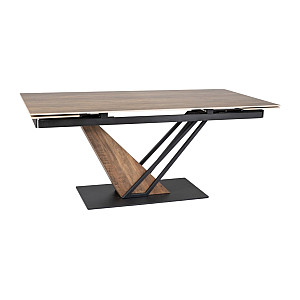 Стіл GENESIS LEGNO 160(220)*90 дуб/чорний/дуб