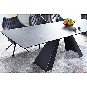 Стіл SALVADORE CERAMIC II темно-сірий CORSO GREY /чорний мат 120(180)X80