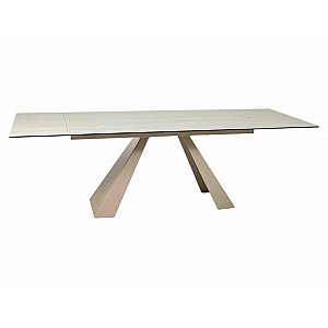 Стіл SALVADORE CERAMIC 160(240)*90 бежевий травертин/кашемір