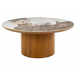 Журнальний столик RONDO білий PANDORO/дуб д.80*35