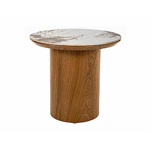 Журнальний столик RONDO білий PANDORO/дуб д.45*50