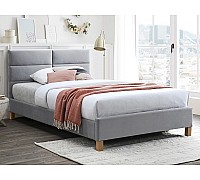 Ліжко SIERRA VELVET 120x200 світло-сіре/дуб BL.03