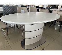 Стіл SANREMO CERAMIC 160(200)*90 білий ефект мармуру/білий глянець