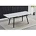 Стіл MADRID CERAMIC 120(180)*85 білий глянець/чорний каркас