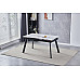 Стіл OSLO CERAMIC 120(180)*80 білий глянець/чорний каркас