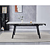 Стіл OSLO CERAMIC 120(180)*80 білий глянець/чорний каркас