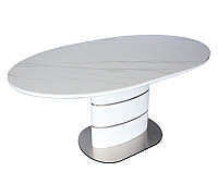 Стіл SANREMO CERAMIC 140(180)*80 білий ефект мармуру/білий глянець