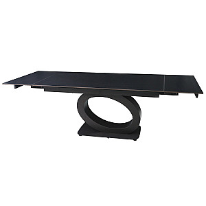 Стіл OVIDIO CERAMIC 160(240)*90 чорний мат/чорний каркас