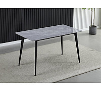 Стіл SABA CERAMIC 130*70 сірий глянець/чорний каркас