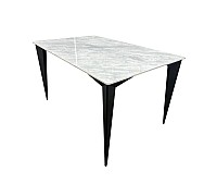 Стіл NORMAN CERAMIC 140*90 Muie White глянець/чорний каркас
