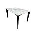 Стіл NORMAN CERAMIC 140*90 Muie White глянець/чорний каркас