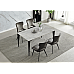 Стіл NORMAN CERAMIC 140*90 Muie White глянець/чорний каркас