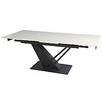 Стіл FERNANDO CERAMIC 140(200)*90 бежевий/чорний