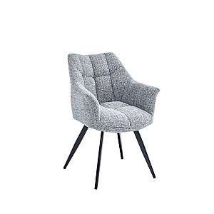 Cтілець STEFAN чорний каркас/світло-сірий тк.