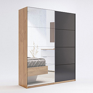 Шафа-купе 2,0м (Двері Мат Лава/Дзеркало), Спальня Луна, Міромарк, LN-19-LV 