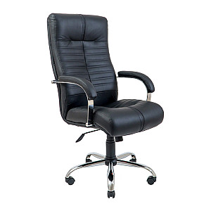 Крісло Richman Оріон Хром П1 M-1 (Tilt) Шкіра Люкс Чорна