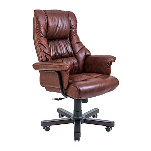 Крісло Richman Конгрес Вуд M-2 Широкий (Anyfix Wide) Шкіра Люкс Коричнева