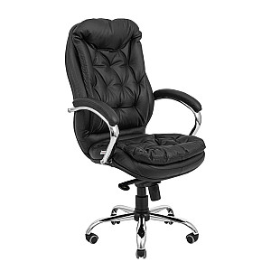 Крісло Richman Венеція Хром П4 M-3 (Multiblock) Шкіра Люкс Чорна